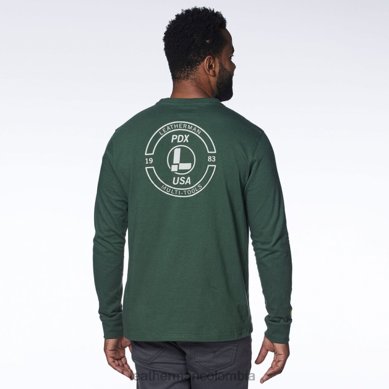 vestir Leatherman camiseta de manga larga con sello de marca verde T44R292 - Leatherman Navajas - Image 2